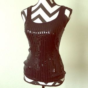 Black-on-Black Sequin Tank